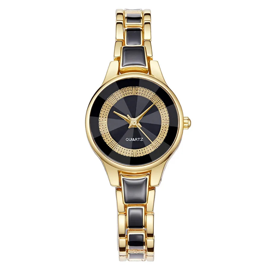 Montre femme Éclat POKE'MOOL, noir et doré