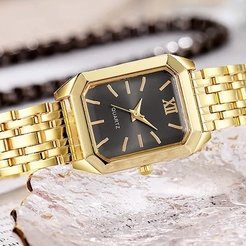 Montre femme L'Unique POKE'MOOL, coloris doré / noir